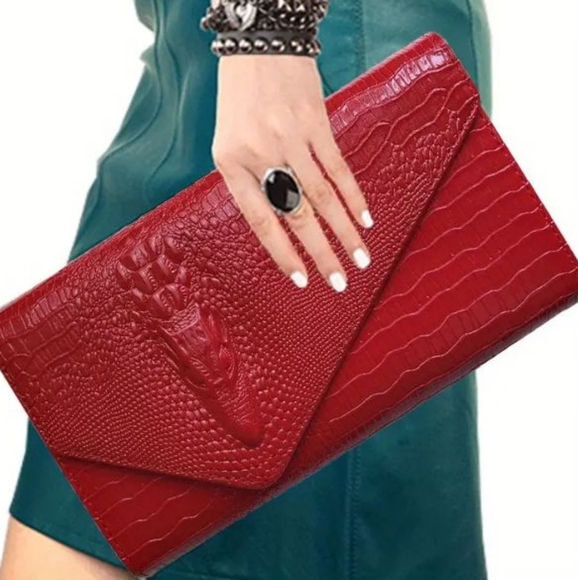 Alligator Embossed Envelope Clutch/Purse - Picture 1 of 4